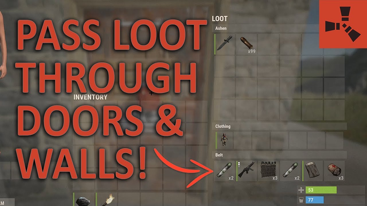 (GLITCH) How to PASS LOOT through DOORS & WALLS in Rust... | Short Rust Glitch Guide