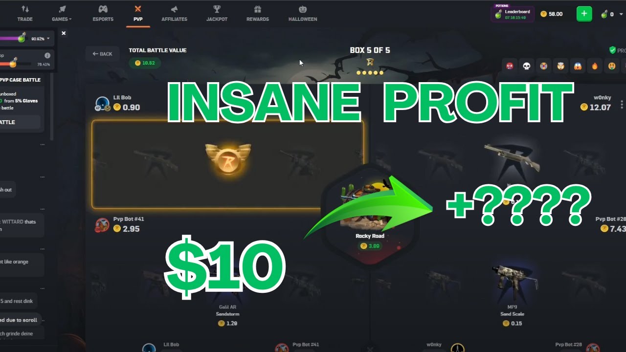 FROM 10 COINS TO A KNIFE (0,5% MAX ITEM PULLS) CSGO ROLL