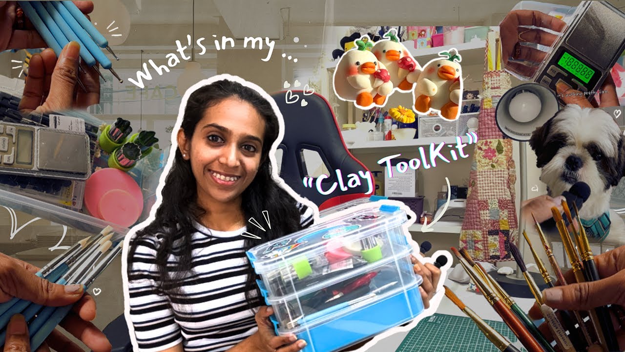 Cold porcelain clay Essentials🌱 | What's in my Clay Toolkit✿ | STUDIO VLOG 🌷