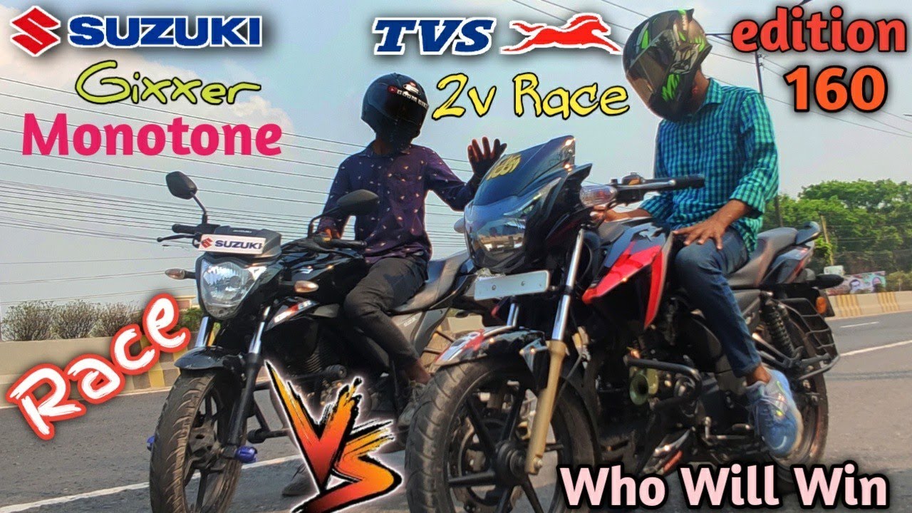 Gixxer Monotone 2020 Vs Apache 2v Race Edition 2022 || Highway Race || Who Will Win??BoomBiker