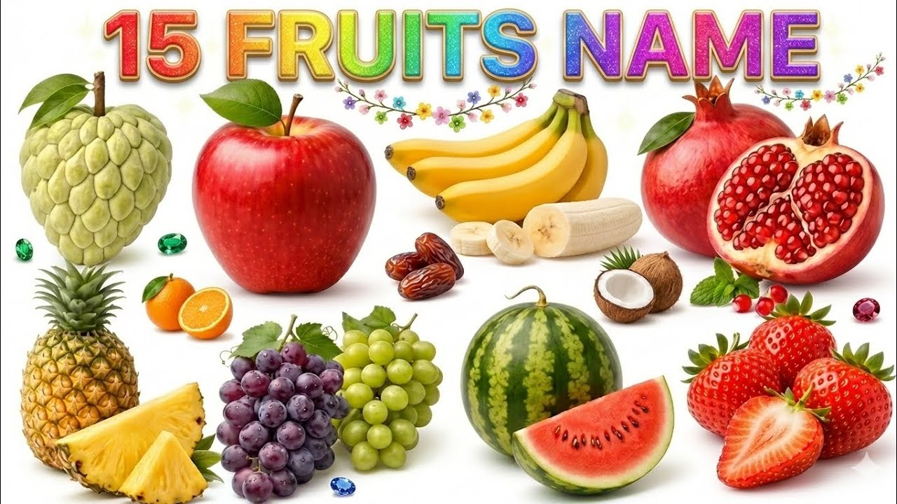 Kids for Fruits 🍎 | फलों के नाम हिंदी और इंग्लिश | Fruits Name for Kids | Preschool Learning Video