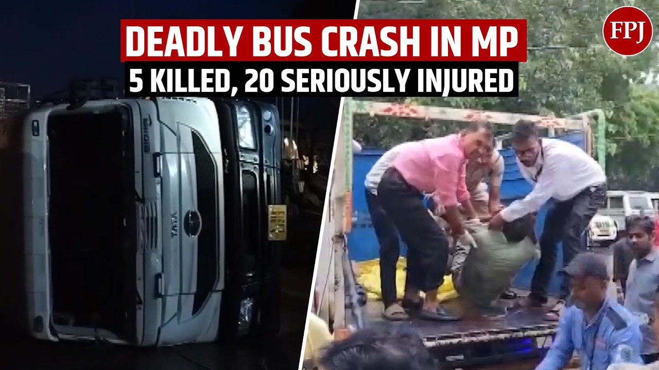 MP Rewa Bus Accident: Bus Falls Into Drain After Truck Collision