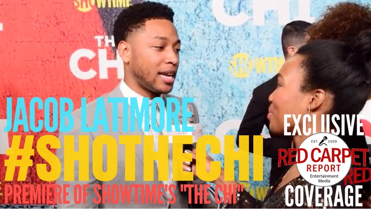 Jacob Latimore interviewed at premiere of Showtimes's new series "The Chi" 