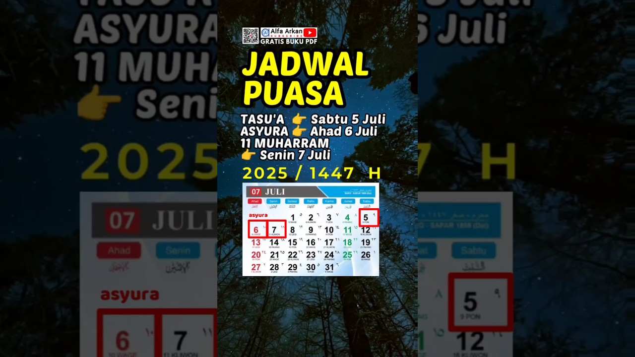 JADWAL PUASA ASYURA 2025 - kapan puasa asyura tanggal berapa? #asyura