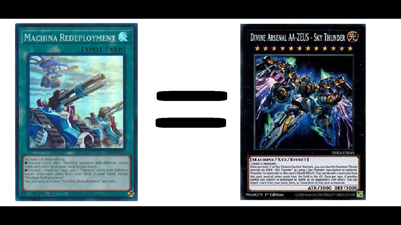 Yugioh combo showcase - Machina Redeployment+Card = Divine Arsenal AA-Zeus ( New Earth Machine Tech)
