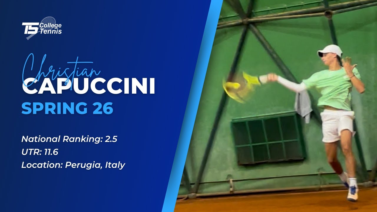Christian Capuccini College Tennis Recruiting Video Spring 26