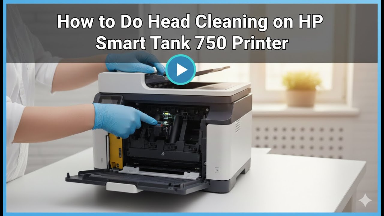 Как выполнить очистку печатающей головки на принтере HP Smart Tank 750