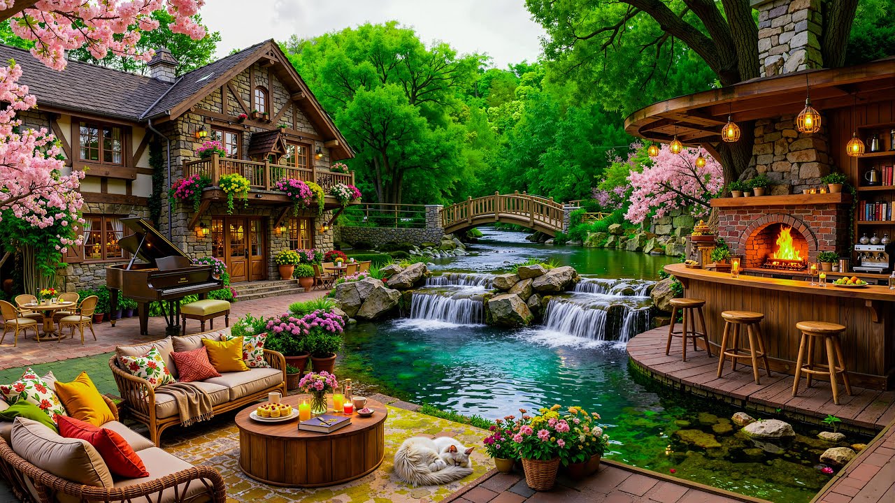 Нежный утренний джаз в деревянном кафе 🌸 Теплые джазовые звуки, создающие атмосферу