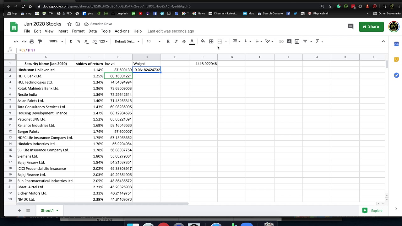 Low Volatility Stock Portfolio: How to determine stock weights