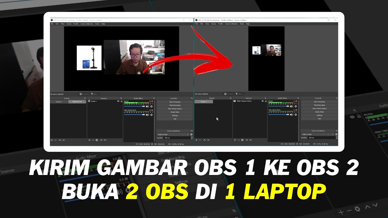 Buka 2 OBS Satu Laptop dan Mengirimkan Output OBS 1 ke OBS 2 - Cocok Buat Multi Stream Beda Resolusi