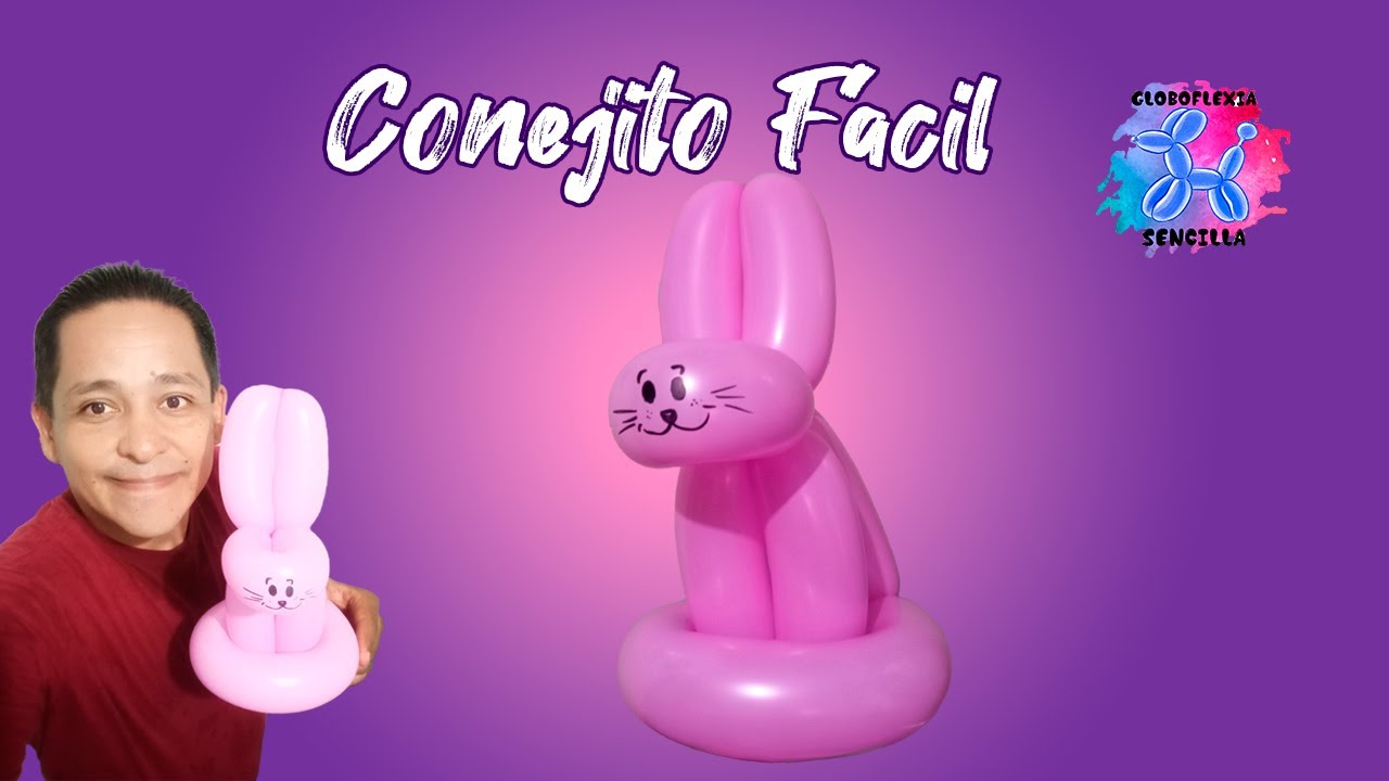 Como hacer un Conejito con un globo, Globoflexia facil paso a paso