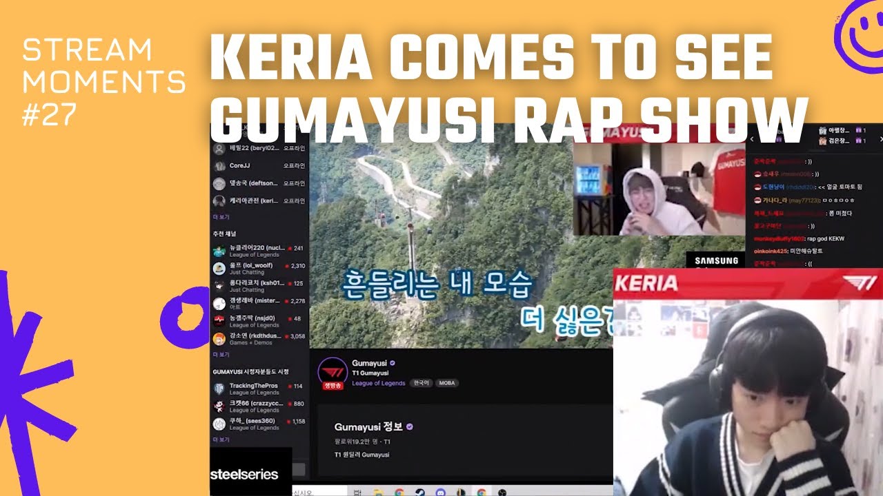 Keria comes to see Gumayusi rap show (+ Wolf's reaction) |  T1 Stream Moment