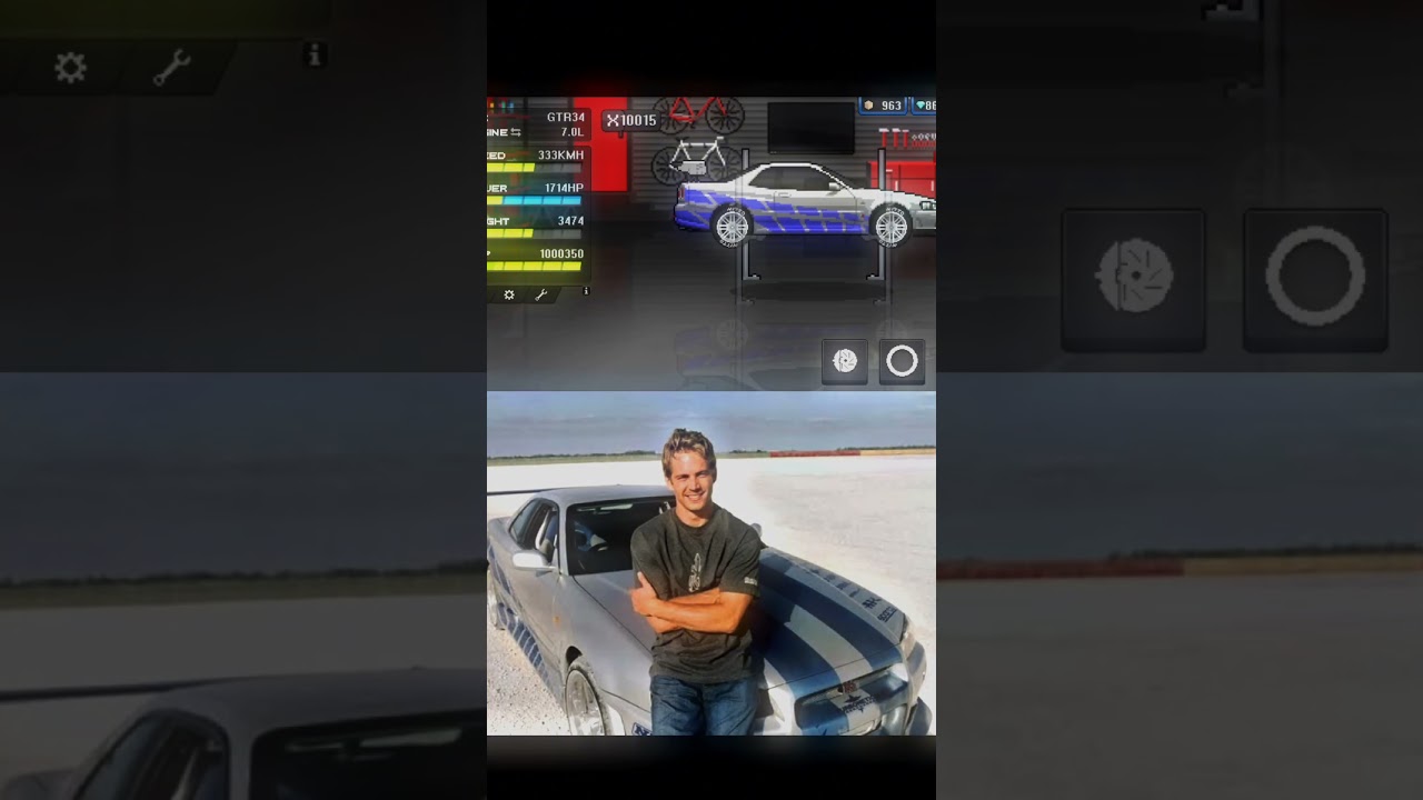 paul walker gtr r34 build in pixel car racer☠️#pixelcarrace#dragrace#gtr#supra#pixelcarrace
