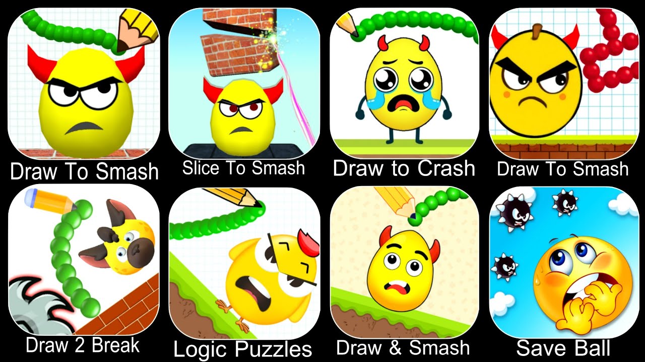 Draw To Smash,Slice To Smash,Draw to Crash,Draw 2 Break,Logic Puzzles,Draw & Smash,Save Ball