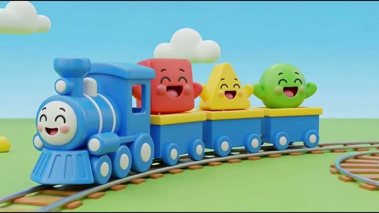 Happy Shape Train 🚂 | Shapes Song for Kids | Preschool Nursery Rhymes