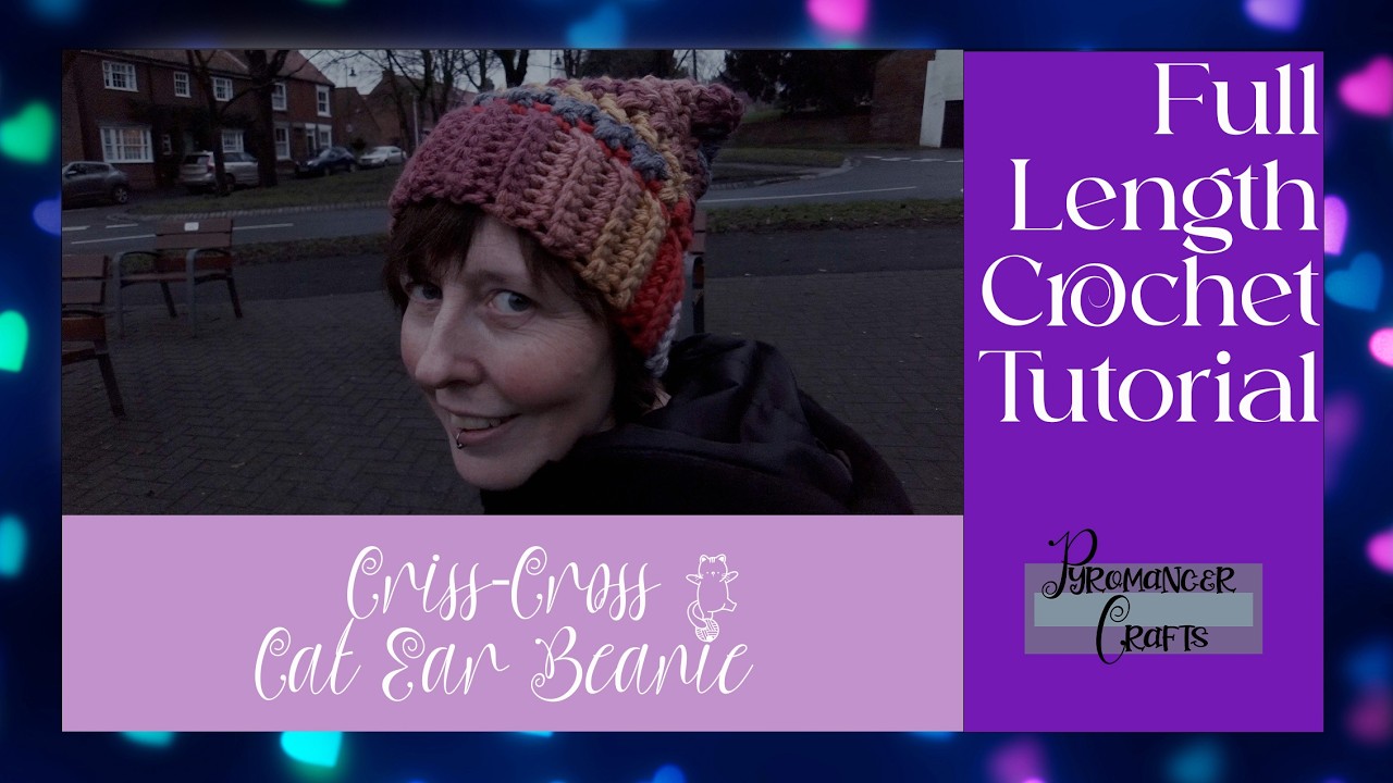 TUTORIAL. Learn How to Make The CrissCross Cat Ear Beanie #crochet #tutorial #easycrochetproject
