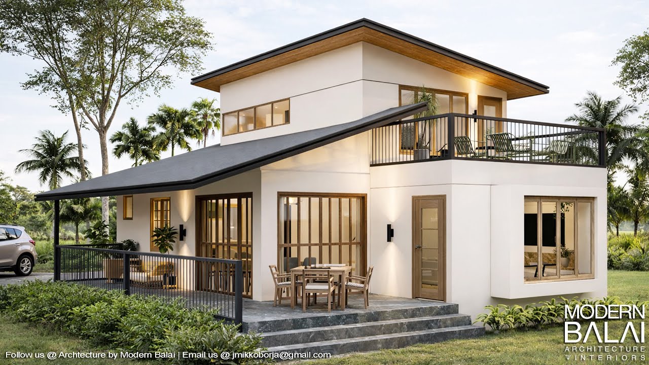Simple House Design 3-Bedroom Small Farmhouse Idea | 9.9 x 11 Meters
