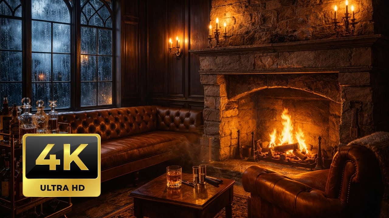 Elegant Dark Jazz & Rain for Living Room, Dinner, Relaxing | Muted Trumpet [4K]