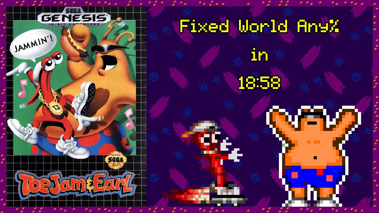 ToeJam & Earl (Genesis) Fixed World Any% Speedrun in 18:58 | Current PB