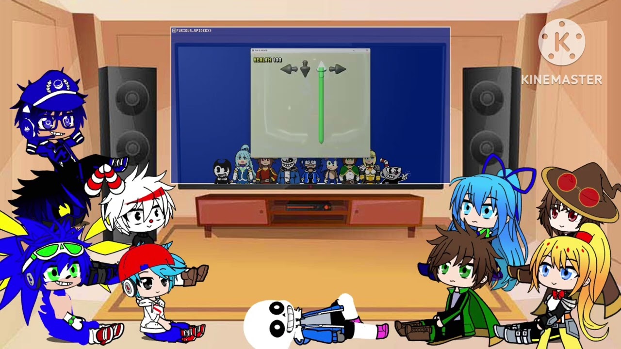 The GLITCH GANG reacts to FNF VS Rewrite Sonic Round 2