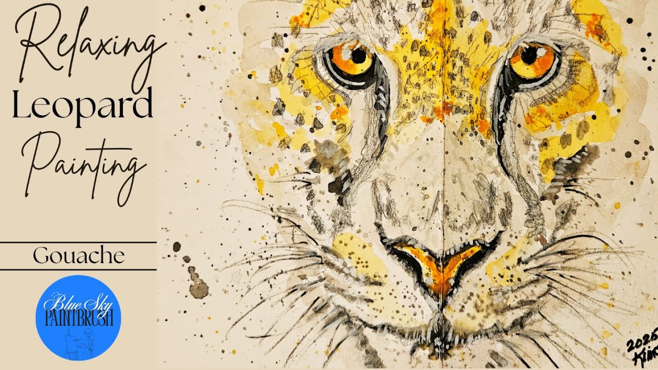 How to Paint a Leopard Gouache ♥ Blue Sky Paintbrush | Longform December 2025#art #music #painting