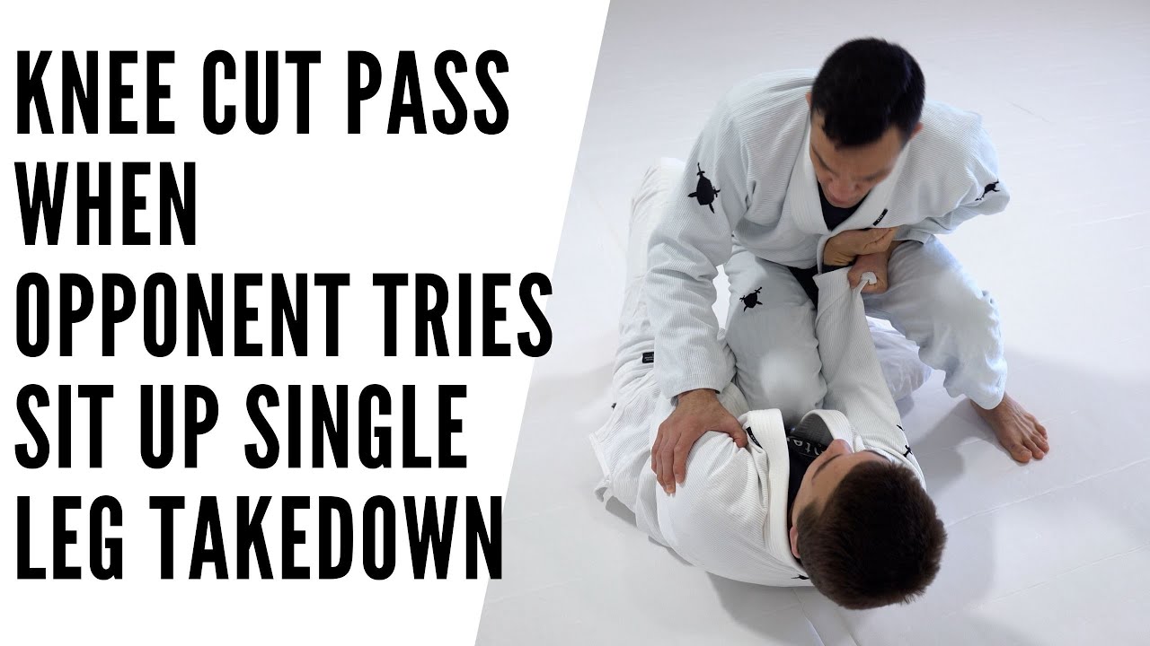 KNEE CUT PASS when opponent counters with SINGLE LEG from SIT UP GUARD with the LAPEL.
