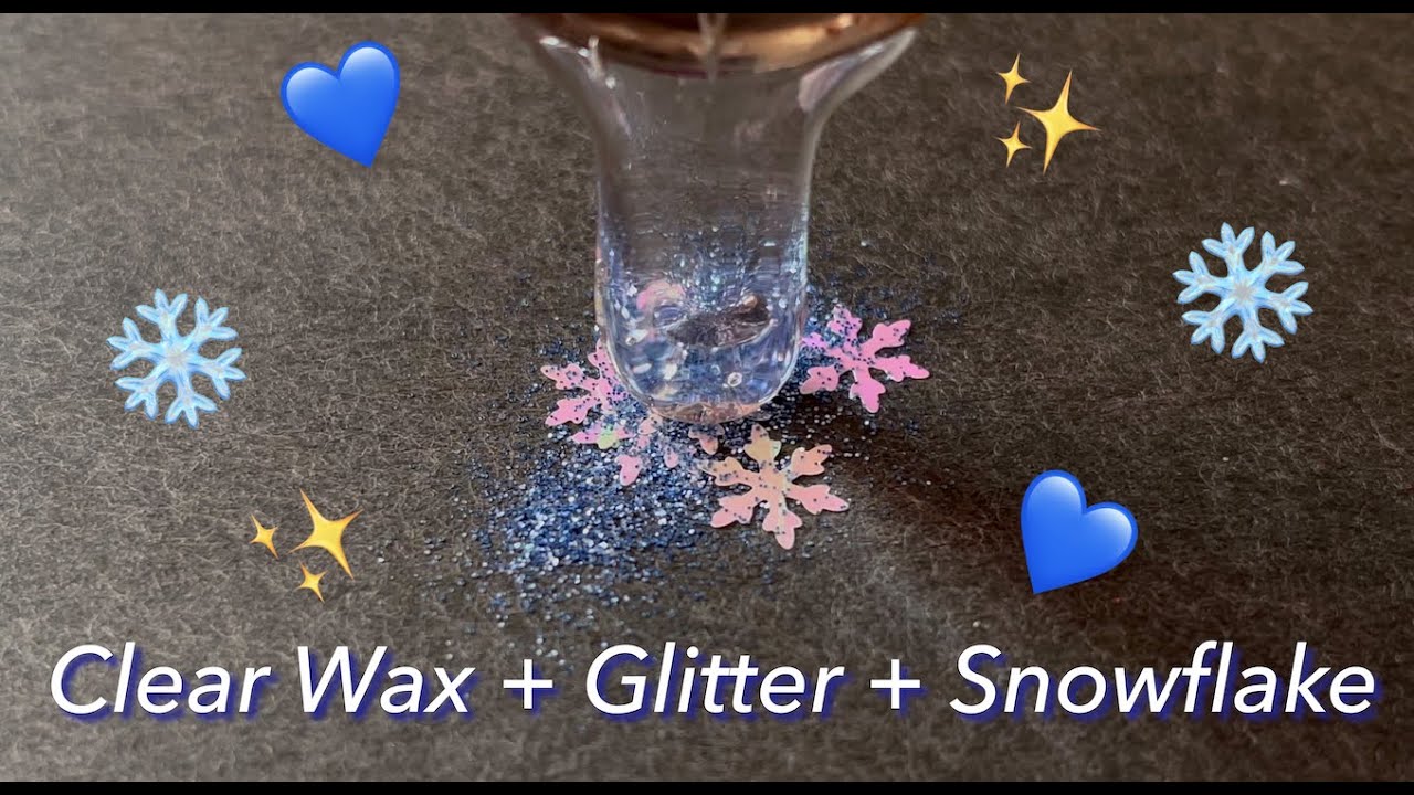 [1min/Satisfying] ✨ Glitter + CLEAR WAX Sealing 💙