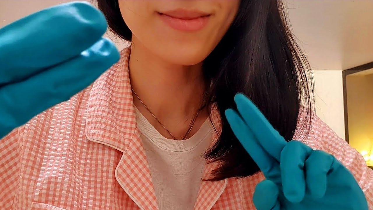 ASMR Cranial Nerve Exam With Latex Gloves ✨️ personal attention, hand movement, ear eye test,massage