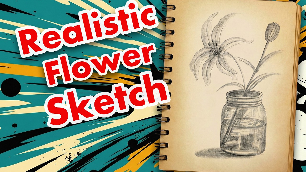 How to Draw an Orchid in a Jar | Step-by-Step Pencil Sketch | Circle Art