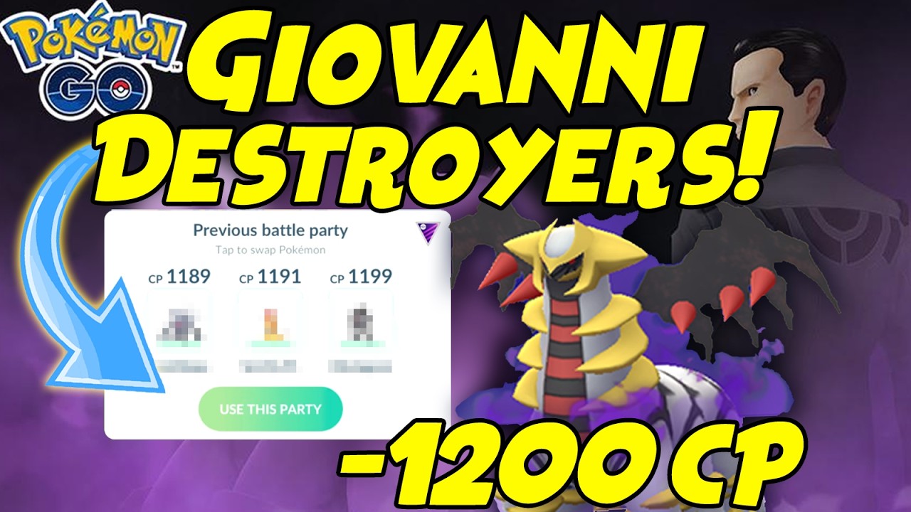 Как победить Джованни Шэдоу GIRATINA с командой ниже 1200cp в Pokemon GO!