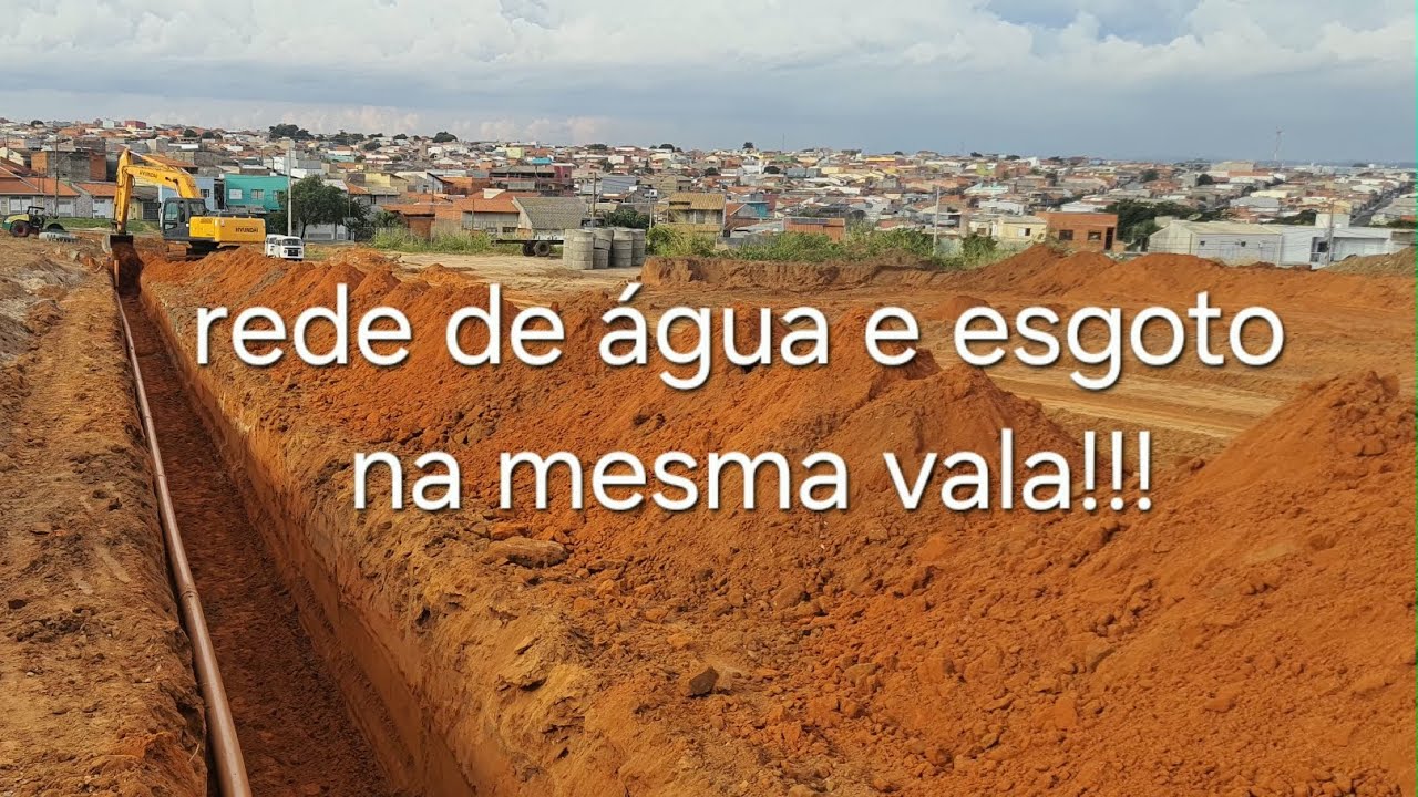 Rede de água e esgoto na mesma vala!!!