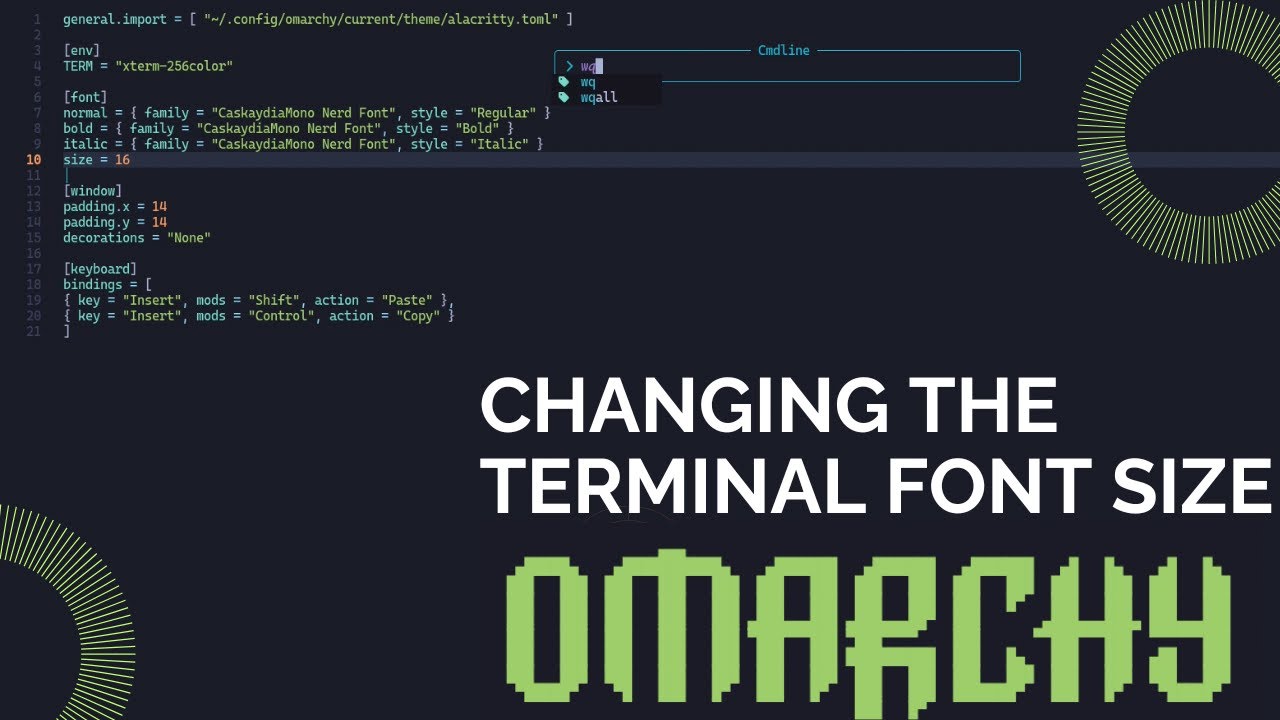 How to change the font size of Alacritty terminal in Omarchy OS!