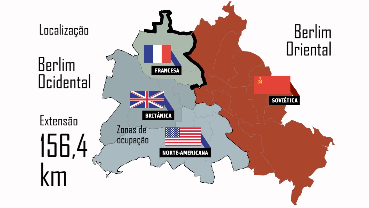 Mapa de Berlim antes da queda do muro