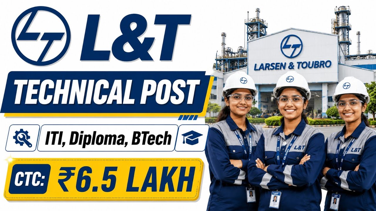 L&T Vizag ITI Technical Post Permanent Job's Vacancy Out 🥳 ITI, Diploma, BTech Job's| All India|