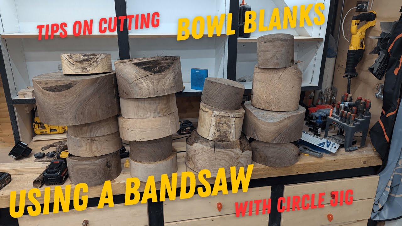 Cutting Bowl Blanks using Bandsaw with circle cutting Jig