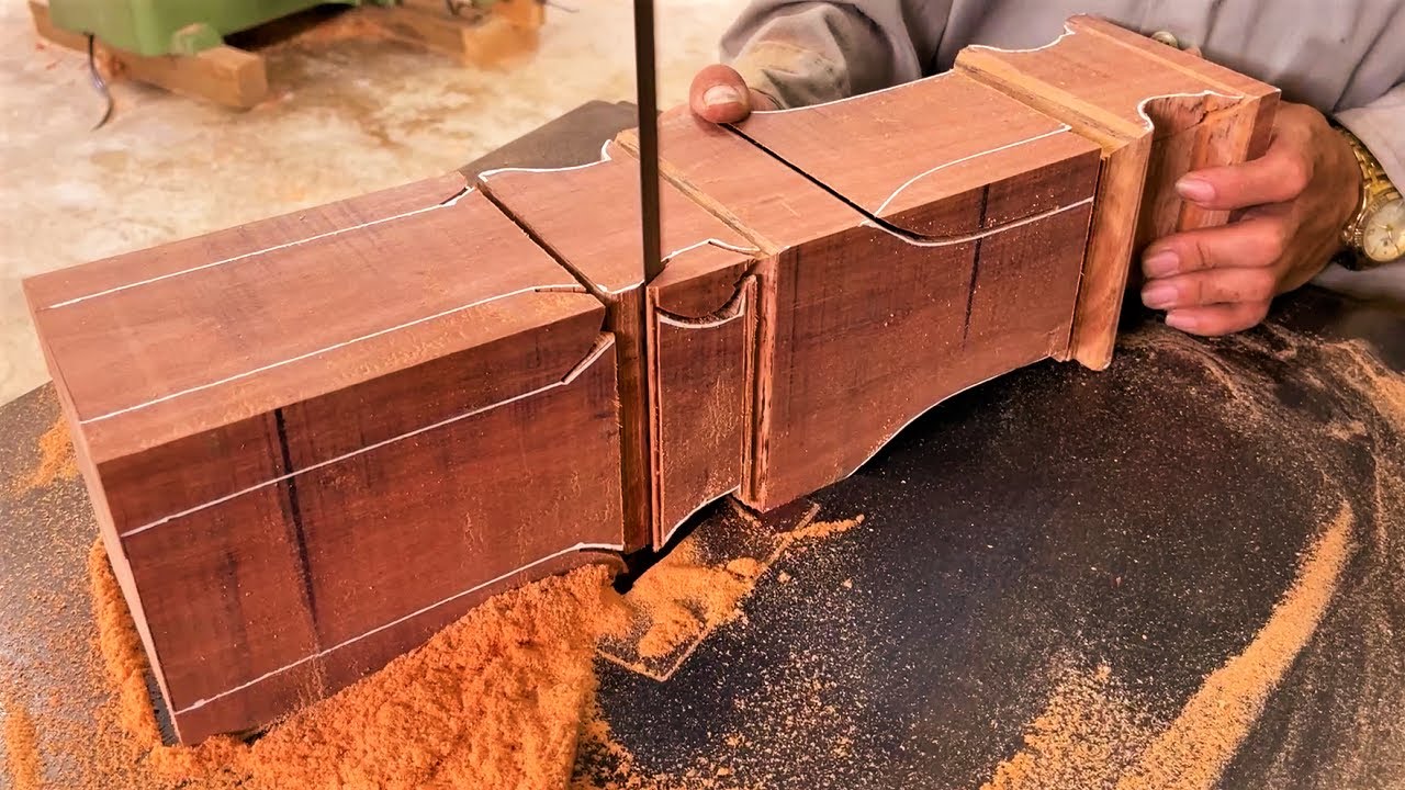 Talented Carpenter Turns Red Wood Into Fancy Colored Dining Table // Weekend Woodworking Projects