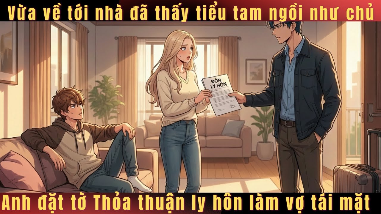 Vừa về tới nhà đã thấy tiểu tam ngồi như chủ Anh đặt tờ “Thỏa thuận ly hôn” làm vợ tái mặt!