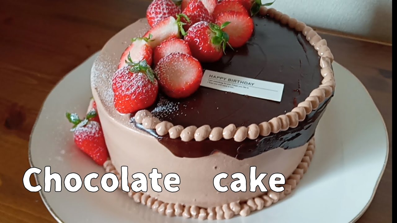 トリプルチョコ🍫🍫🍓🍫のドリップケーキを作りました！！