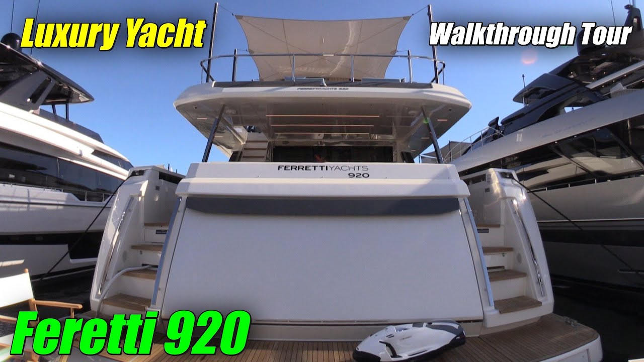 2019 Ferretti 920 Luxury Yacht - Deck Interior Bridge Walkthrough - 2019 Miami Yacht Show