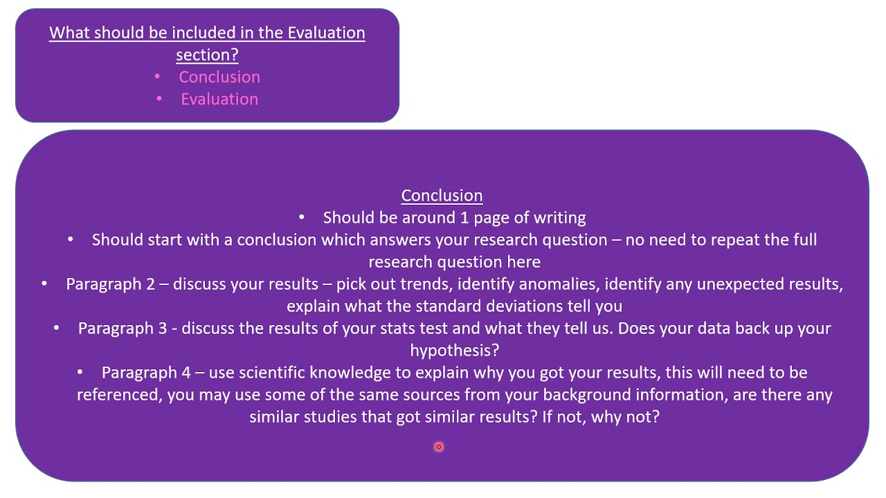 IB Biology Internal Assessment (IA) Evaluation