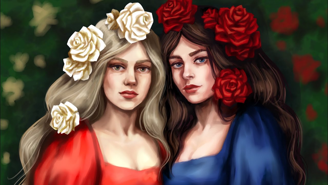 How I draw beautiful girls in procreate #girls #roses #sisters #art #beautiful