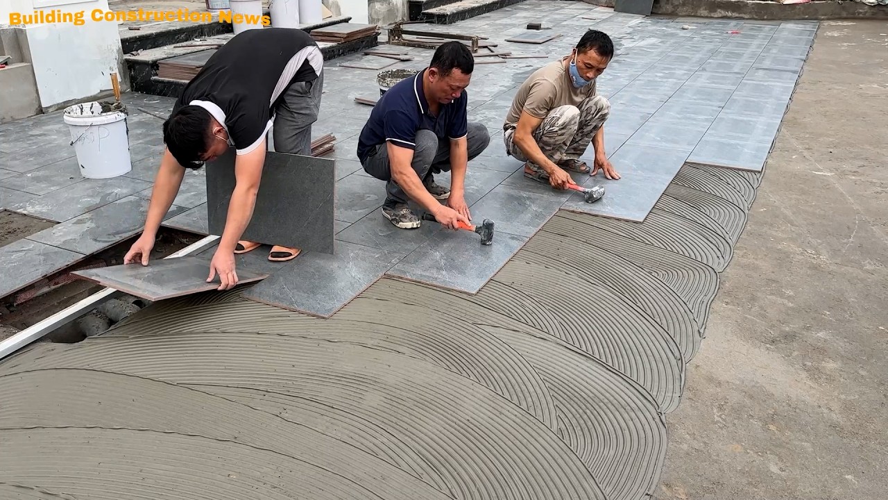 Professional Skills In Installing 6/4 Ratio Ceramic Tiles For Large Outdoor Playgrounds Accuracy 99%