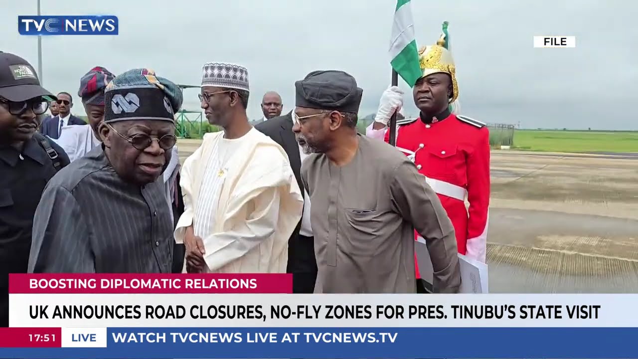 UK Announces Road Closures, No-Fly Zones For Tinubu's State Visit