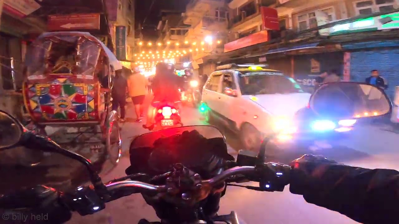 ME MY MOTORBIKE AND KATHMANDU - ICH MEIN MOTORRAD UND KATHMANDU / NIGHT RIDE LAZIMPATH - THAMEL