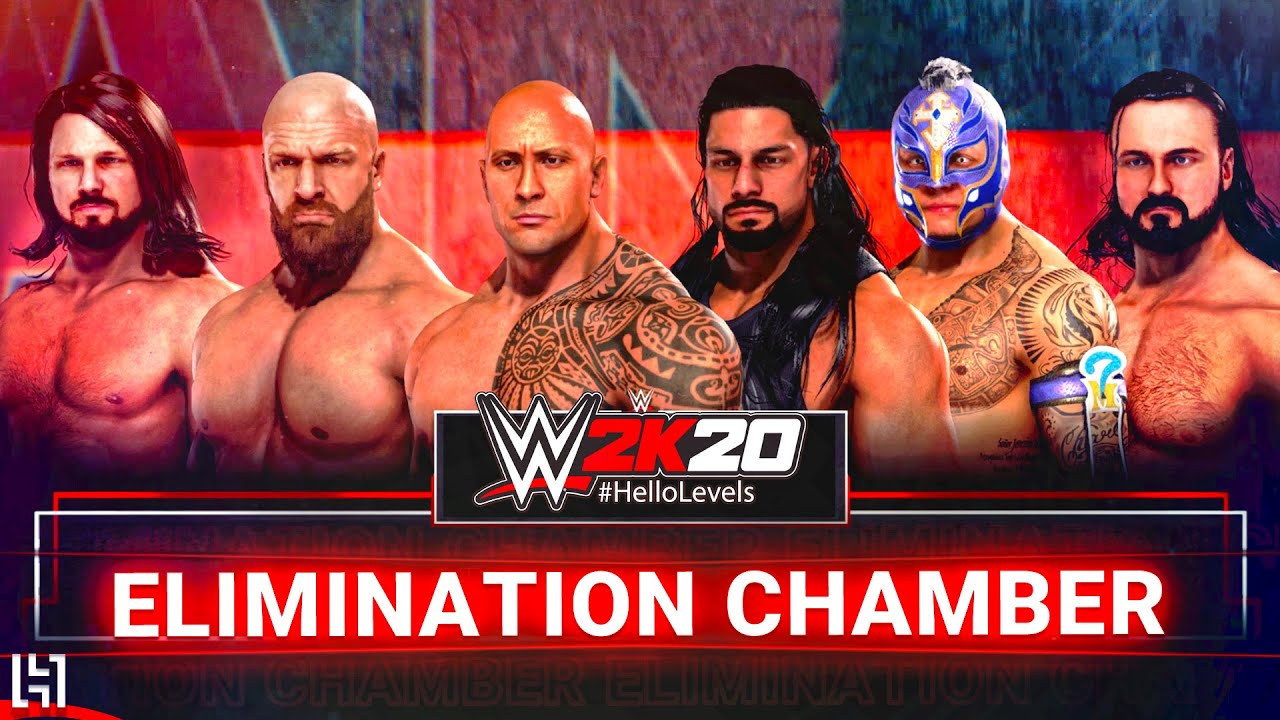 WWE 2K20 Elimination Chamber Match Gameplay ft. Rey Mysterio Triple H and more.