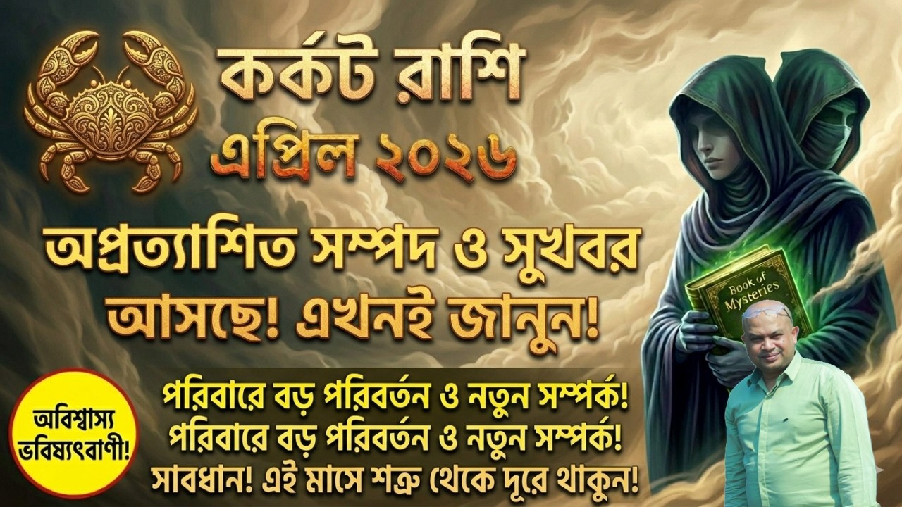 কর্কট রাশি এপ্রিল ২০২৬ কেমন যাবে, Cancer Horoscope Bengali April 2026.