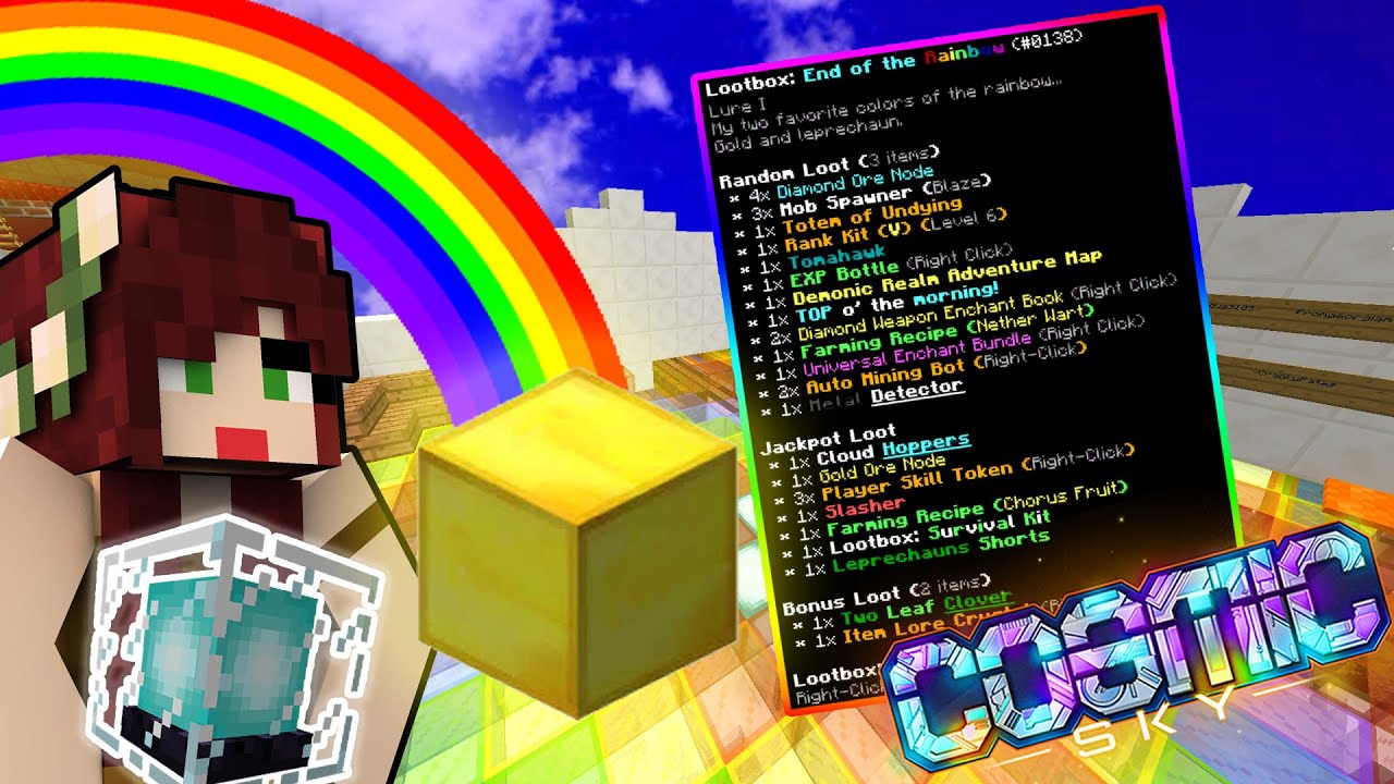 What can we find at the end of a rainbow? | Minecraft Cosmic Sky part 20