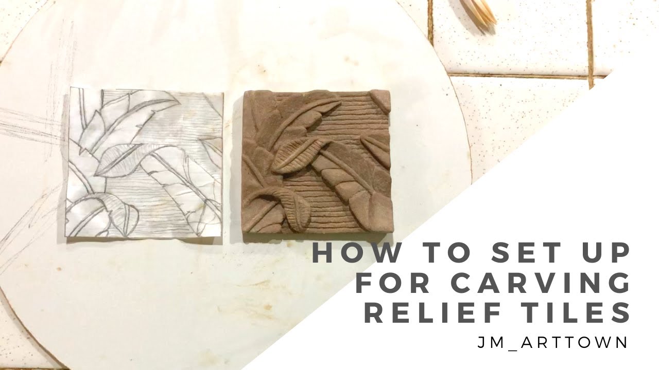 How to Set Up For ***CARVING RELIEF TILES*** with handmade clay tools