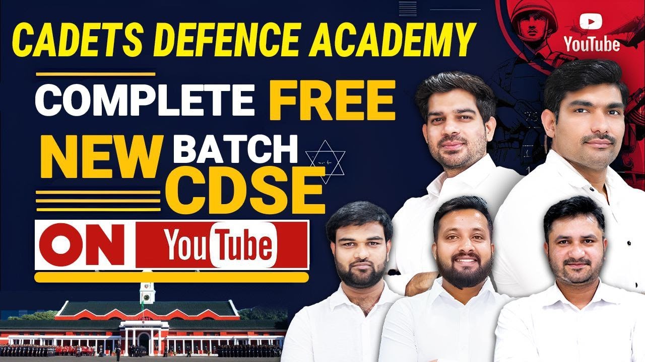 🎯 CDS New Batch 01/2026 | Complete Free Batch on YouTube | Cadets Defence Academy #cdseexam