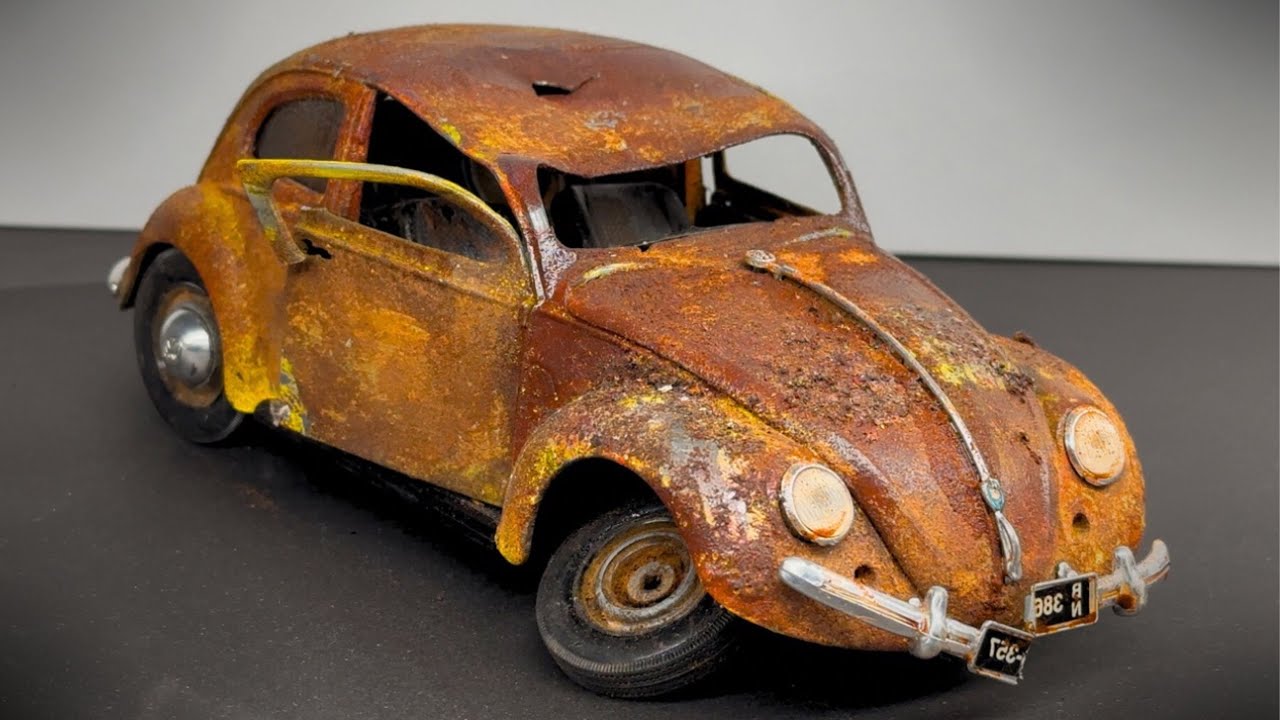 Restoration VW Beetle 1951 Destroyed Model Car